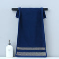 Axyaa Black Cotton Towels 34x74cm 70x140cm Embroidered Hotel Quality Bath Towel