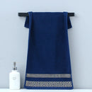 Axyaa Black Cotton Towels 34x74cm 70x140cm Embroidered Hotel Quality Bath Towel