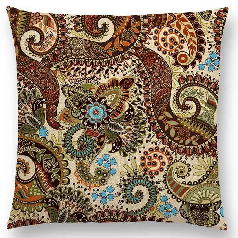 Axyaa Boho Paisley Floral Navajo Geometric Fantasy Pillowcase Suite.