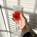 Axyaa Ribbed Glass Goblet & Flutes Set for Elegant Occasions