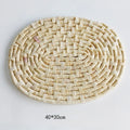 Axyaa Oval Straw Woven Table Mat, Insulation Placemat & Anti-Scalding Mat