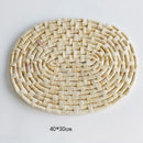 Axyaa Oval Straw Woven Table Mat, Insulation Placemat & Anti-Scalding Mat