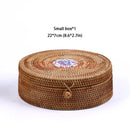 Axyaa Handwoven Rattan Storage Box Tea Food Container Organiser.