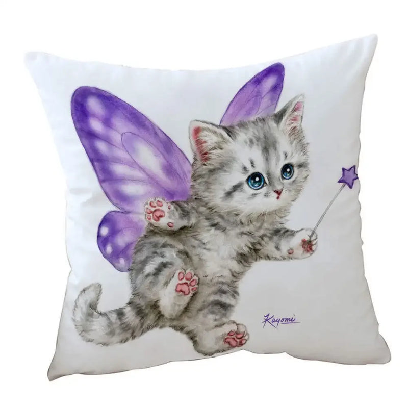 Axyaa Wildlife Animals Cushion Covers 45X45CM Wolf Fox Tiger Christmas Cats Girls