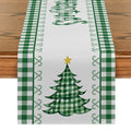 Axyaa Christmas Tree Candy Plaid Table Runner for Wedding Holiday Party Decor