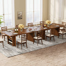 Axyaa 63-Inch Industrial Wooden Dining Table with Storage Shelves for 6-8, Rectangular Kitchen Furniture
