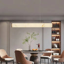 Axyaa Modern Zen Linear Dining Pendant Lamp, Faux Marble, Luxury Accent Light