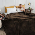 Axyaa Cozy Fleece Blanket Throw - Super Soft Microfiber Luxury Bed Blanket