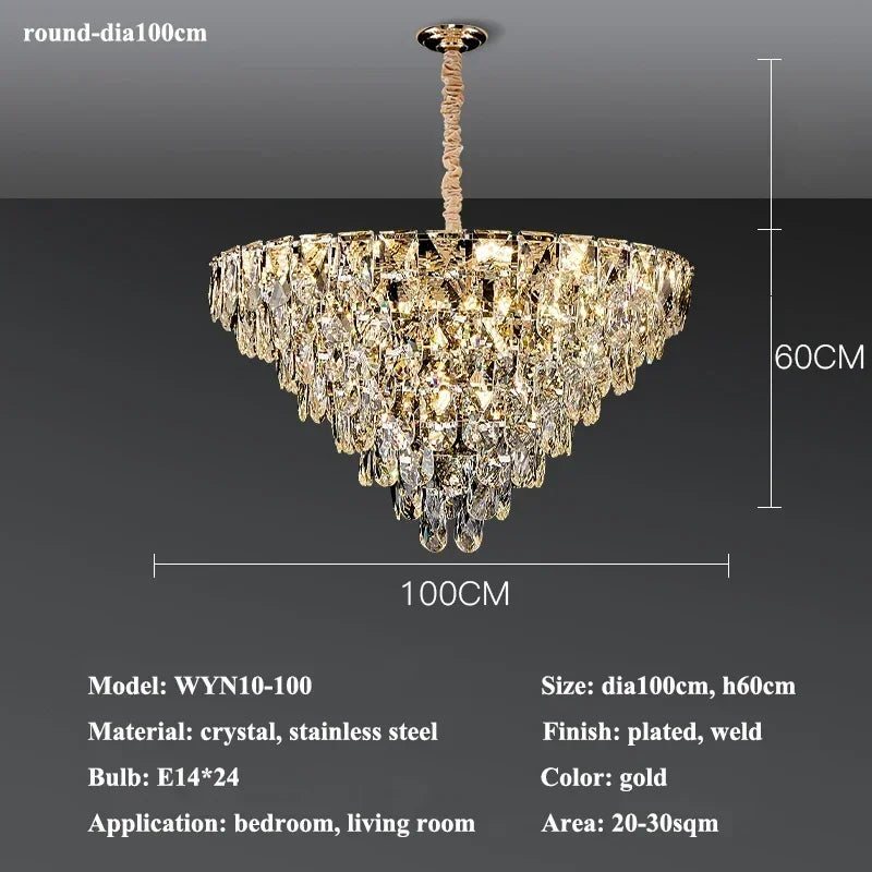 Luxury Crystal Chandeliers Lighting for Home Decor by Axyaa