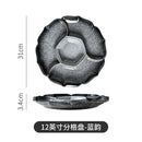 Axyaa Ceramic Sushi Vegetable Fruit Plate, Four Grid Divided Plate