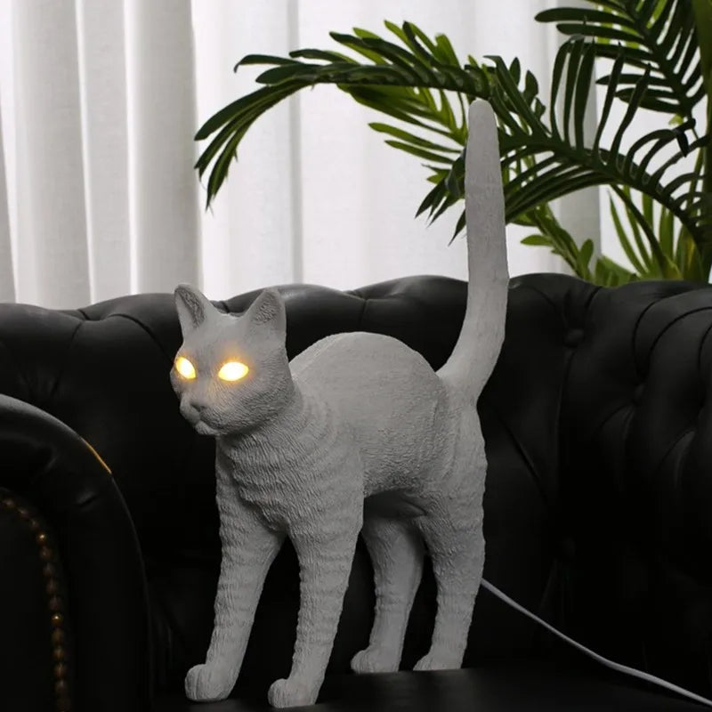 Nordic Cat Light Resin Animal Lamp for Kids Room Decor by Axyaa