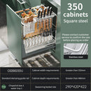 Axyaa Condiments Pull Basket - Aluminum Alloy Cabinet Organizer & Knife Holder