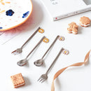 Axyaa Stainless Steel Cartoon Cutlery Set - Spoon Fork Dessert Ice Cream Coffee Cake Fork