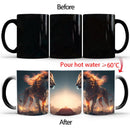 Axyaa Color Changing Animal Ceramic Mug Lion Tiger Heat Sensitive Coffee Cup