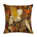 Luxury Bird Cotton Linen Cushion Cover by Axyaa for Home Decor