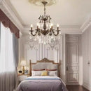 Axyaa Copper Candle Crystal Pendant Chandelier for Elegant Living Room & Bedroom Décor