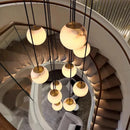 Axyaa Staircase Chandeliers for Living Room LED Pendant Light Lamps