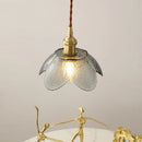 Axyaa Glass Copper LED Pendant Light with Knob Switch - Nordic Style