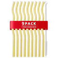 Axyaa Glass Wavy Straws Set - Eco-Friendly Reusable Colorful Drinking Straws