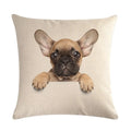 Axyaa Pug Pet Dog Pattern Cotton Linen Throw Pillow Cover for Home Decor