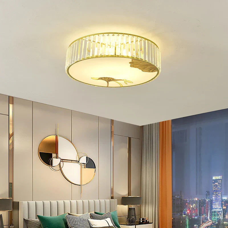 Axyaa Crystal Chinese Ceiling Light for Modern Living Room and Bedroom