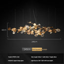 Axyaa Copper Branch Chandelier with Crystal Leaves for Luxury Home Decor
