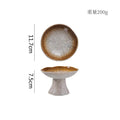 Axyaa Ceramic Dessert Plate Set of 2 High Foot Sushi Snack Tableware