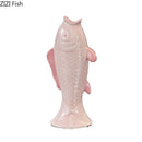 Axyaa Koi Fish Ceramic Vase with Peony Simulation Flower - Artistic Flower Vessel Decor
