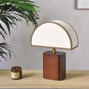 Axyaa Wood Base Wabi-sabi Living Room Lamp
