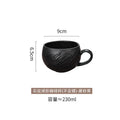 Axyaa Matte Stone Grain Ceramic Coffee Cup Set with Exquisite Camellia Design