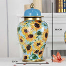 Axyaa Ceramic Tea Caddy Vase for Dried Flowers & Hydroponic Arrangements