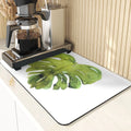 Axyaa Leaves Print Silicone Placemats - Absorbent Kitchen Dish Mat