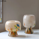 Axyaa Mushroom Glass Vase: Creative Floral Table Decor & Room Aesthetic