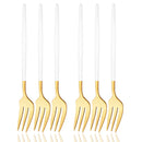 Axyaa Pink Gold Stainless Steel Small Forks Set of 6