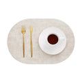 Axyaa Oval Faux Leather Placemats Set - Waterproof, Heat Resistant Cafe Dining Mats