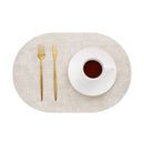 Axyaa Oval Faux Leather Placemats Set - Waterproof, Heat Resistant Cafe Dining Mats