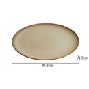 Axyaa Ceramic Steak Plate with Handle & Seasoning Dish - Set of 2