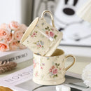 Axyaa European Floral Ceramic Coffee Mug Gold Painted 290ml