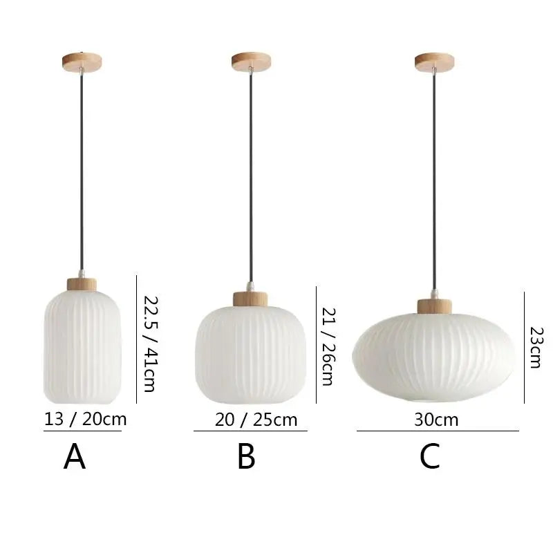 Nordic Wood Pendant Light Fixtures for Kitchen Bedroom by Axya