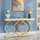 Axyaa 55" Faux Marble Console Table - Modern Entryway & Sofa Table