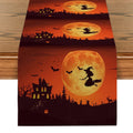 Axyaa Halloween Magic Broom Castle Table Runner - Farmhouse Wedding Party Decor