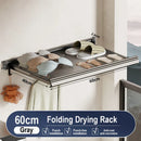 Axyaa Retractable Wall Mounted Storage Shelf for Clothes Drying and Organization