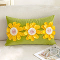 Axyaa Green Velvet 3D Floral Petals Cushion Cover 45x45cm 30x50cm Luxe Home Decor