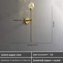 Axyaa All-Copper Crystal Wall Lamp: Modern Luxury Nordic Bedroom Light