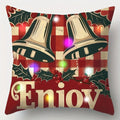 Axyaa LED Christmas Pillowcase with Santa Claus Snowman Bell Design