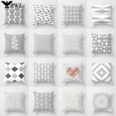 Axyaa Geometric Pillow Covers: Modern Grey Polyester Throw Pillow Cover