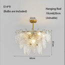 Axyaa French Cream Glass Chandelier Modern Minimalist Art for Living Room