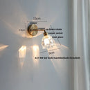 Axyaa Tiffany Blue Glass LED Wall Sconce Rotate Copper Pull Chain Switch Stair Light