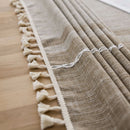 Axyaa Linen Tablecloth With Tassel, Dustproof & Thicken for Wedding Dining Table