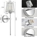 Axyaa Rechargeable LED Crystal Wall Sconce for Bedroom - Home Lighting